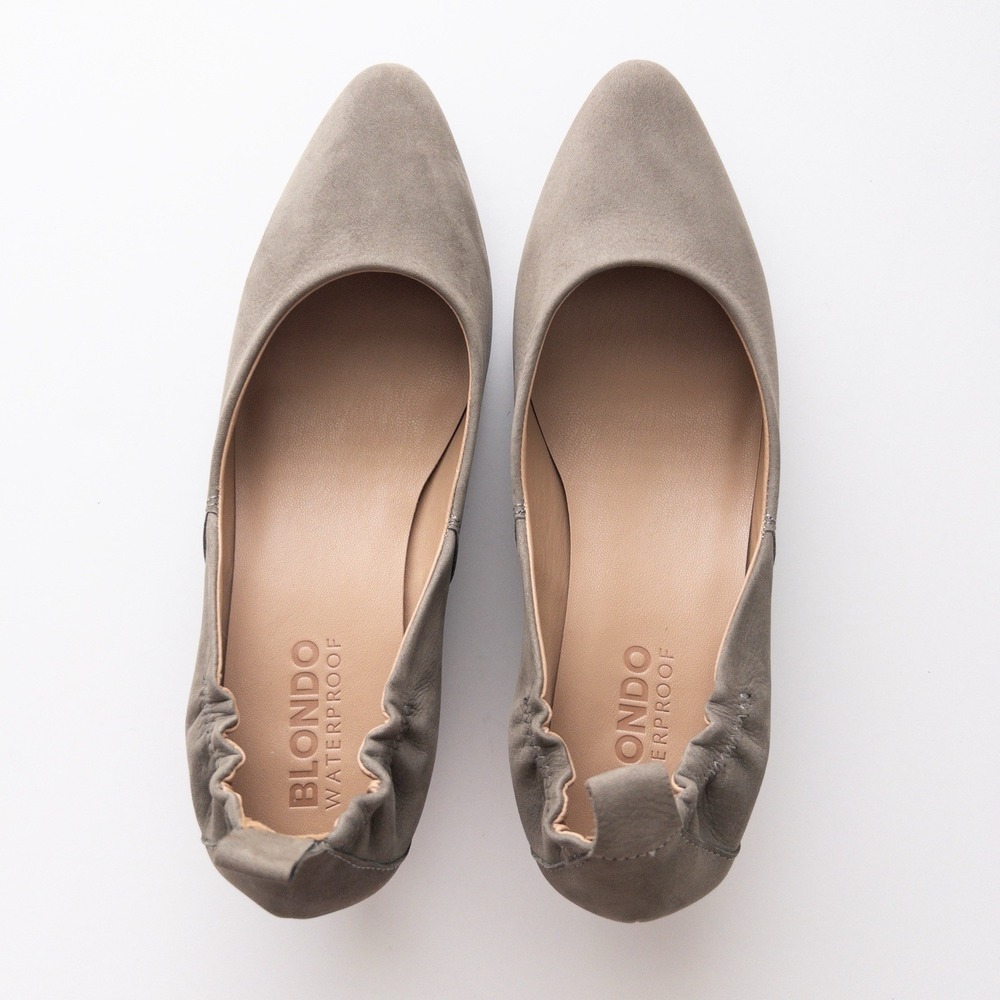 Blondo Waterproof Etta Wedge Almond Toe Pump in Fallen Rock Nubuck Size 8 - Picture 3 of 9